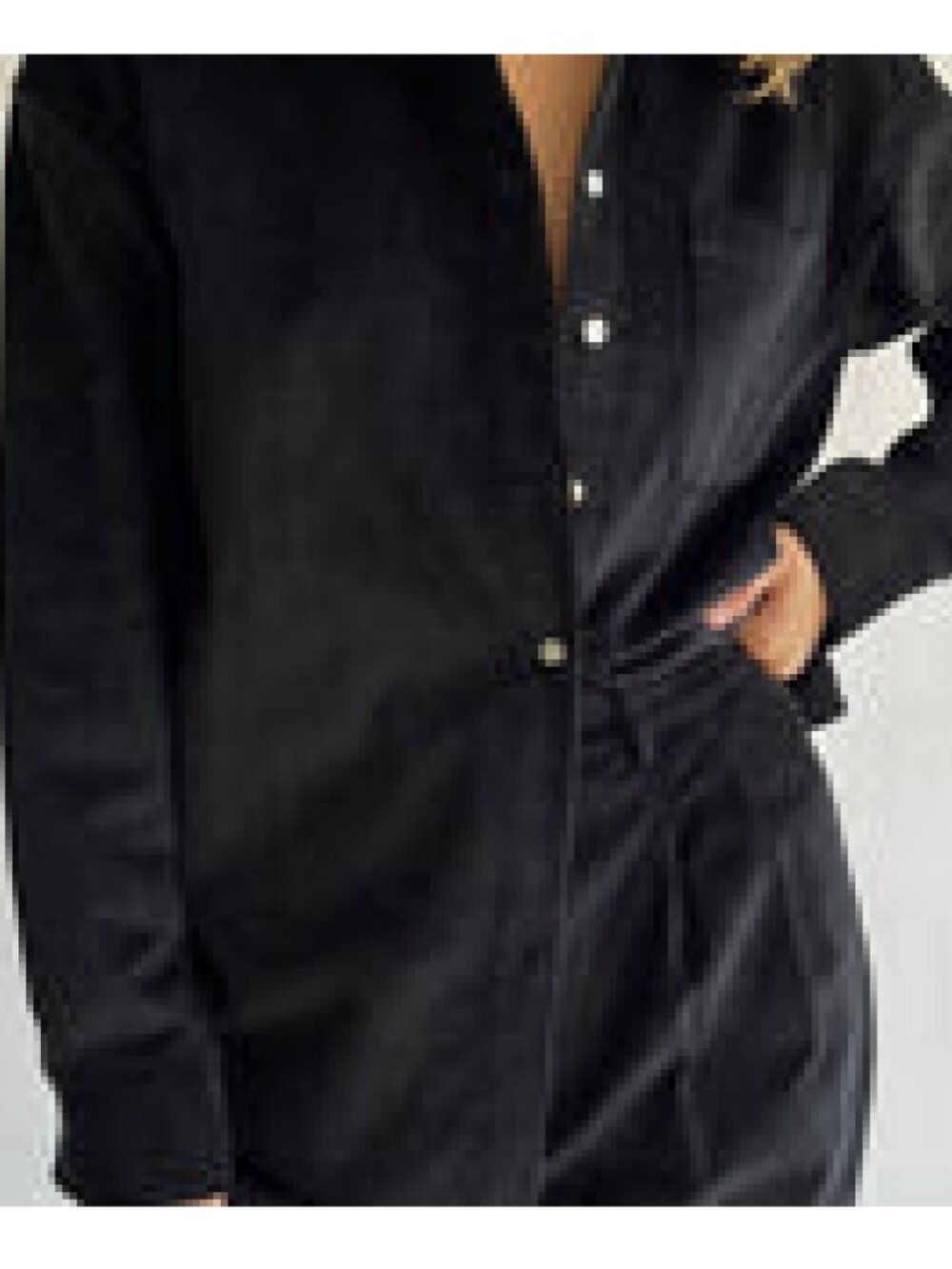 DONNI Cord button down in Jet Size S